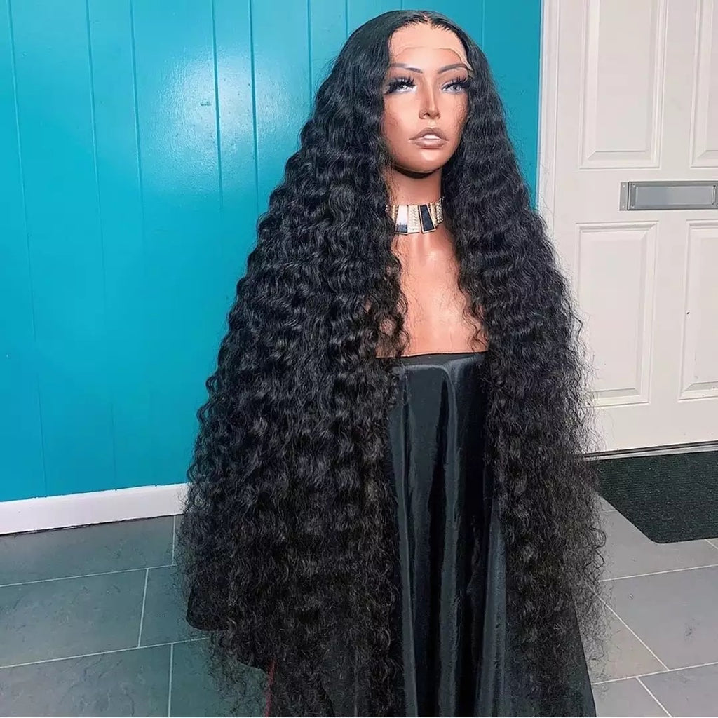 4x4 Transparent Closure Wigs Deep Wave