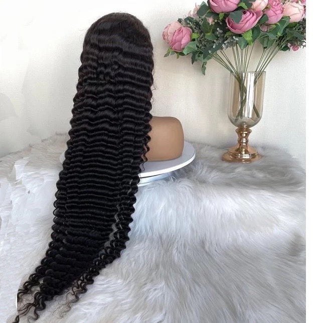 13x4 Transparent Frontal Wigs Deep Wave